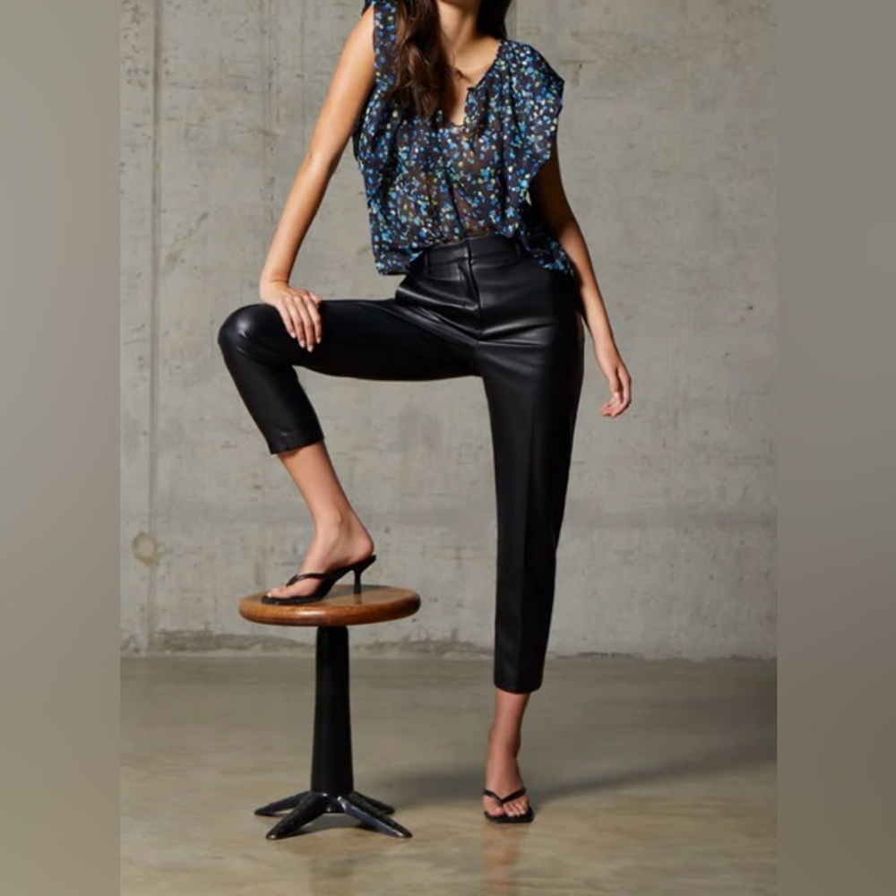 NWT French Connection Crolenda Vegan Leather Tapered Pants